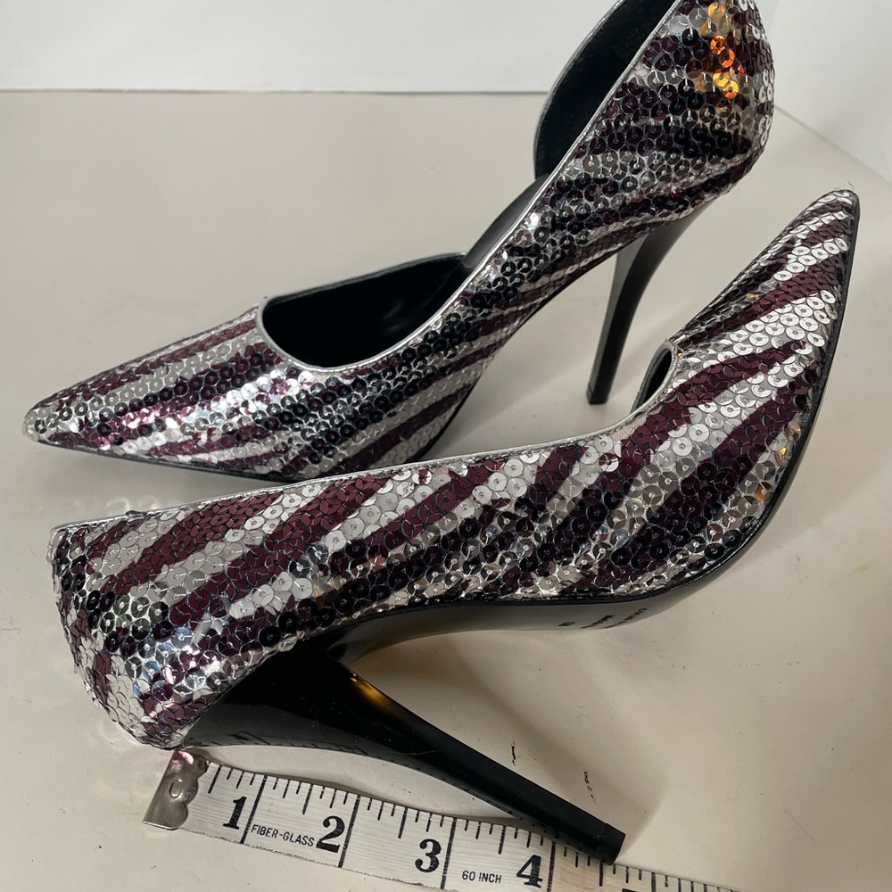 Colin Stuart Sequin Zebra Pointed Toe D’orsay Pum… - image 7